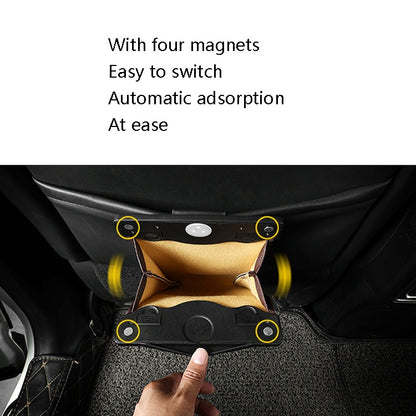 Car Trash Can Storage Bag Hanging Paste With LED Light Garbage Bag, Paste Black, Paste Brown, Paste Beige, Paste Red