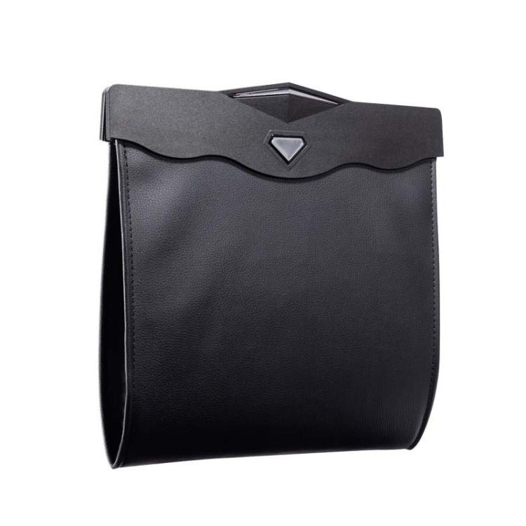 Car Trash Can Car Chair Back Hanging Storage Box Hidden Folding Storage Bag With LED Light, Black, Mocha Brown, Beige, Red