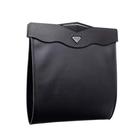 Car Trash Can Car Chair Back Hanging Storage Box Hidden Folding Storage Bag With LED Light, Black, Mocha Brown, Beige, Red