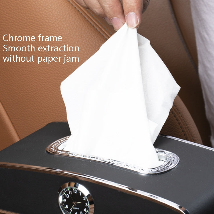 Car Clock Tissue Box Multi-Function Vehicle Instrument Table Paper Towel Box, Style:, Clock+Parking Card (Green), Clock+Parking Card (Ivory), Clock+Parking Card (Agate), Clock+Parking Card (Black), Clock+Parking Card (Gray)�����������������������������...