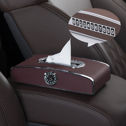 Car Clock Tissue Box Multi-Function Vehicle Instrument Table Paper Towel Box, Style:, Clock+Parking Card (Green), Clock+Parking Card (Ivory), Clock+Parking Card (Agate), Clock+Parking Card (Black), Clock+Parking Card (Gray)�����������������������������...