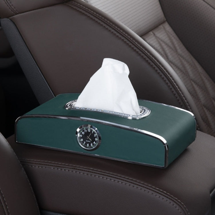 Car Clock Tissue Box Multi-Function Vehicle Instrument Table Paper Towel Box, Style:, Clock+Parking Card (Green), Clock+Parking Card (Ivory), Clock+Parking Card (Agate), Clock+Parking Card (Black), Clock+Parking Card (Gray)�����������������������������...