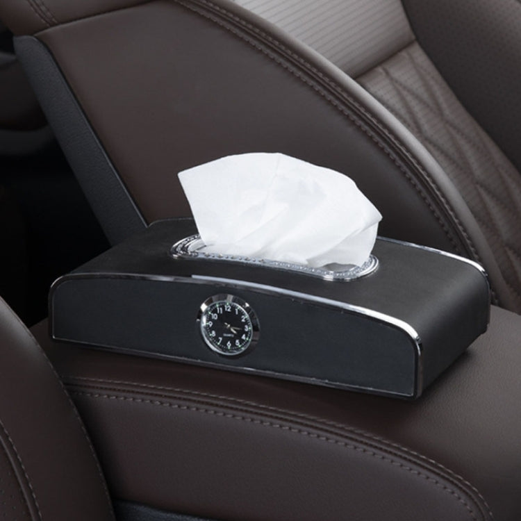 Car Clock Tissue Box Multi-Function Vehicle Instrument Table Paper Towel Box, Style:, Clock+Parking Card (Green), Clock+Parking Card (Ivory), Clock+Parking Card (Agate), Clock+Parking Card (Black), Clock+Parking Card (Gray)�����������������������������...