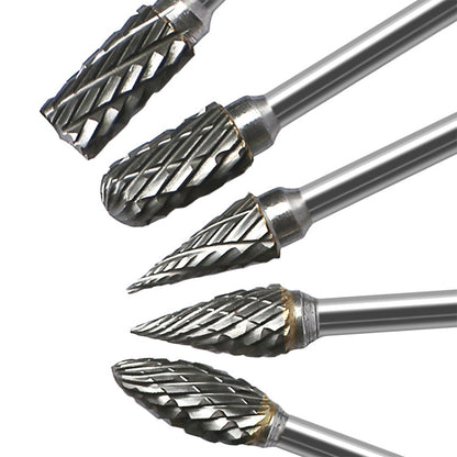 10 PCS / Set Hard Alloy Tungsten Steel Grinding Head Double Pattern Rotating Milling Cutter Head Root Carving Knife, Style:, Transparent Box, Blue Box