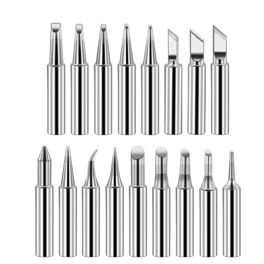 Soldering Tips 936 Soldering Station Pure Copper Soldering Iron Tips Lead-Free Soldering Iron Tips, 17 PCS / Set