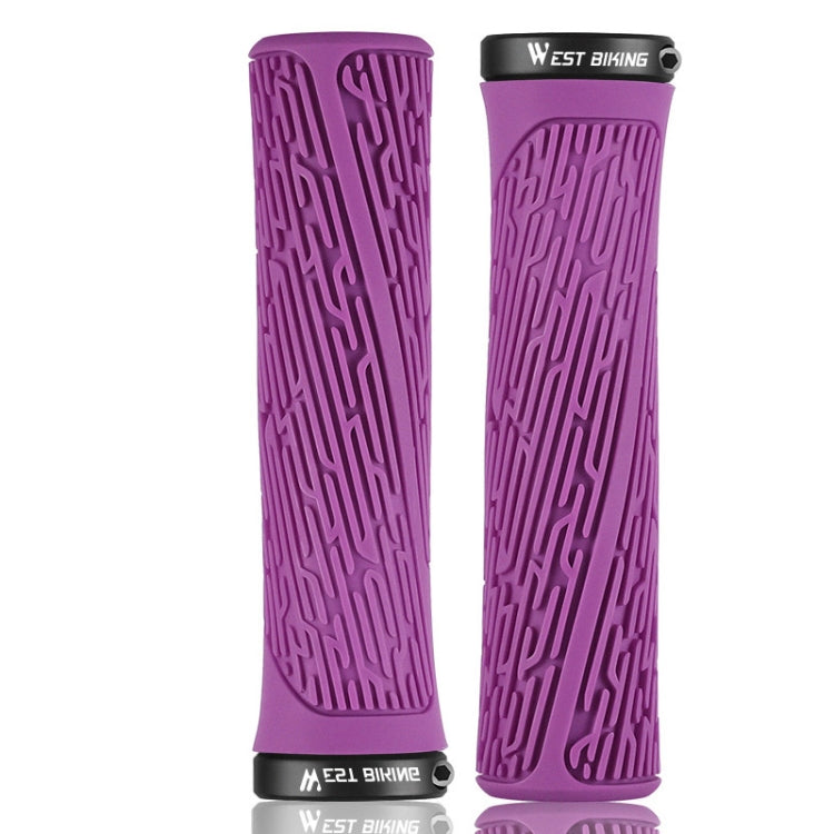 1 Pair WEST BIKING YP0804061 Bicycle Anti-Slip Shock Absorber Grip Mountain Bike Rubber Handlebar Cover