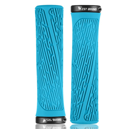 1 Pair WEST BIKING YP0804061 Bicycle Anti-Slip Shock Absorber Grip Mountain Bike Rubber Handlebar Cover