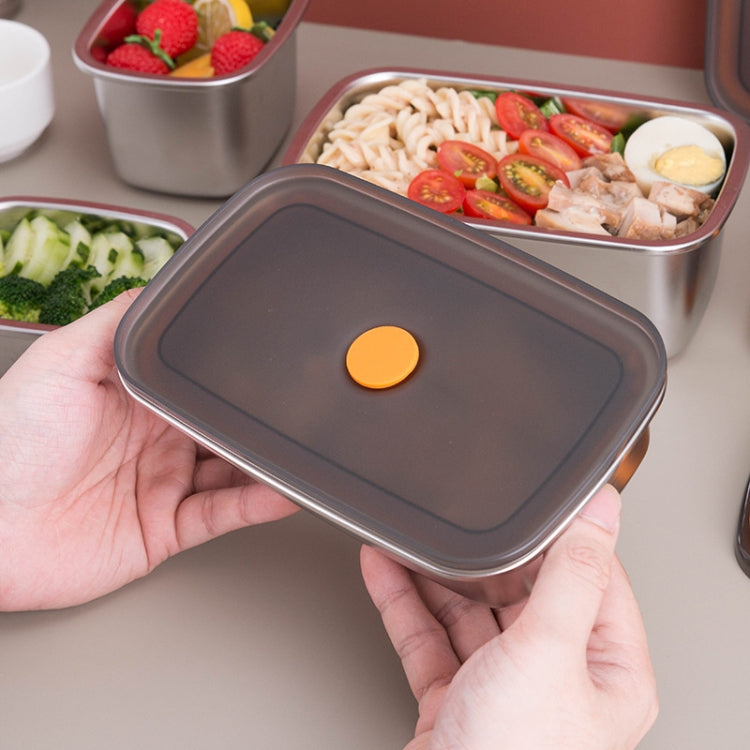 Refrigerator Fruit Fresh-Keeping Box 304 Stainless Steel Sealed Lunch Box, 250ml, 450ml, 600ml, 1000ml