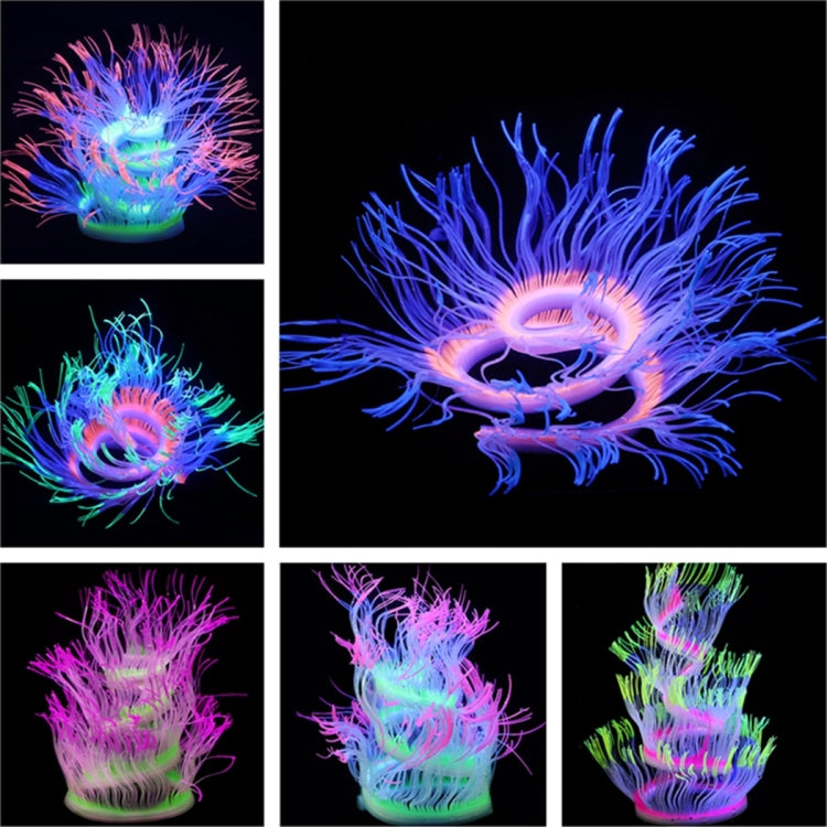 Aquarium Fish Tank Landscaping Decoration Silica Gel Simulation Software Coral Fluorescent Anemone, Size:, 50cm, 75cm, 100cm