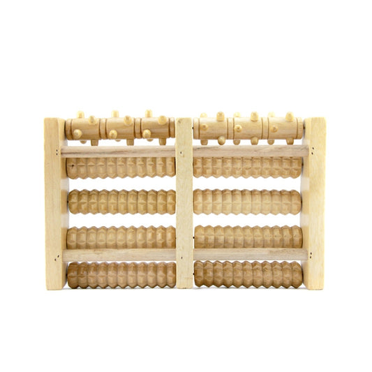 Wooden Roller Massager Small Nails Five-Row Foot Massager