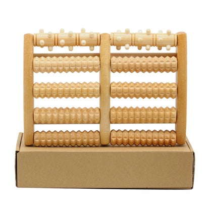 Wooden Roller Massager Small Nails Five-Row Foot Massager