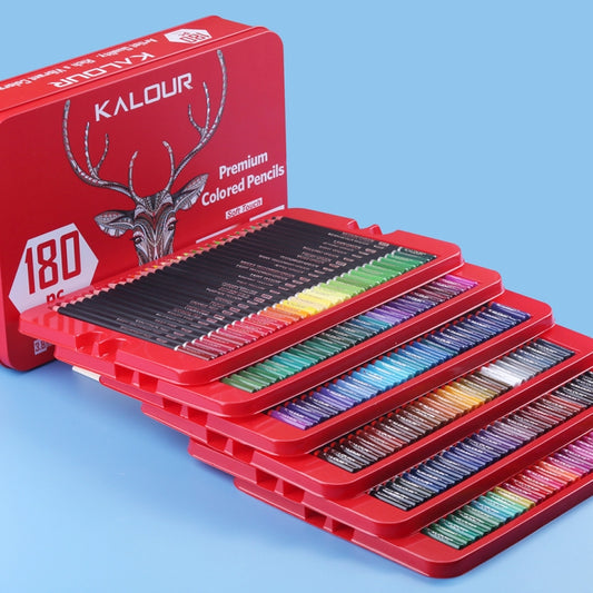 مجموعة أقلام الرصاص الملونة من KALOUR، 180 لونًا، أدوات الرسم الفني، 180 لونًا للرسم الفني