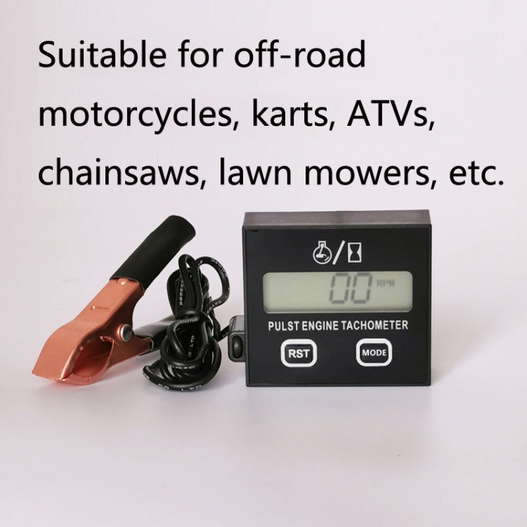 ZSB-03 Chain Saw Tachometer Gasoline Engine Lawn Mower High Tachometer Digital Display Induction Pulse Tachometer, Clip Version, Double Button Clip Version
