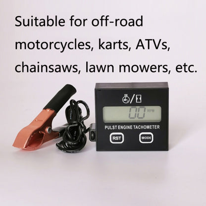 ZSB-03 Chain Saw Tachometer Gasoline Engine Lawn Mower High Tachometer Digital Display Induction Pulse Tachometer, Clip Version, Double Button Clip Version