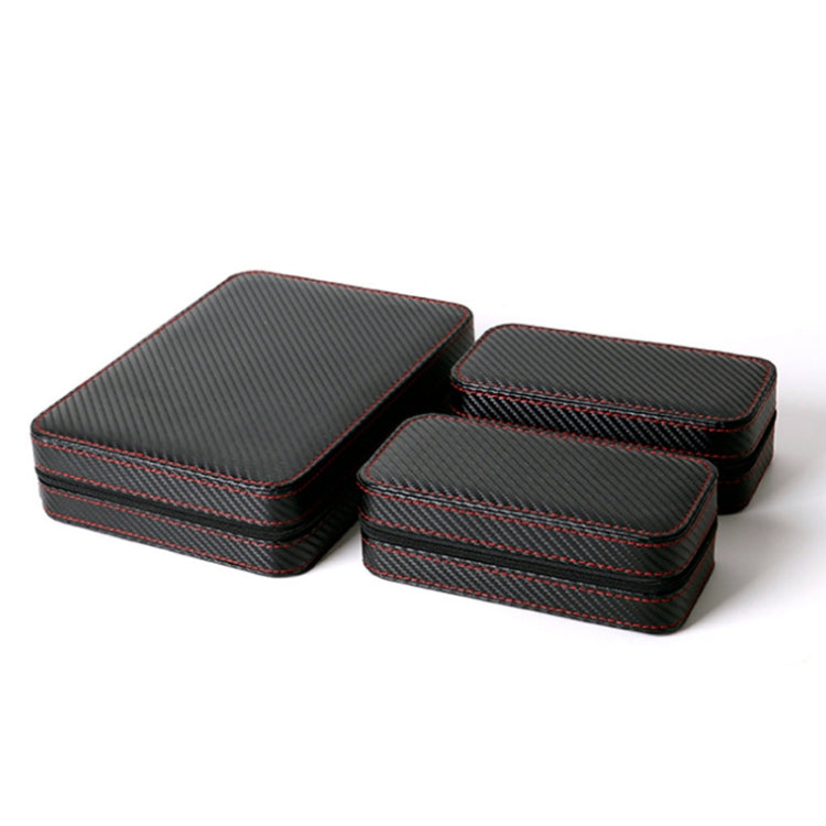 PU Leather Full Carbon Fiber Zipper Watch Bag Watch Storage Display Box, Style:, 02 Watch Position, 04 Watch Position, 08 Watch Position Carbon Fiber