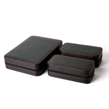 PU Leather Full Carbon Fiber Zipper Watch Bag Watch Storage Display Box, Style:, 02 Watch Position, 04 Watch Position, 08 Watch Position Carbon Fiber