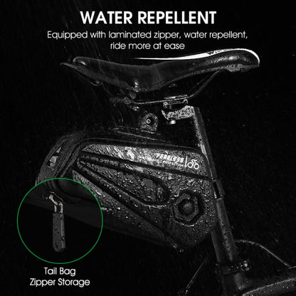 WEST BIKING Large Capacity 2.6L Bicycle Tail Bag Hard Shell Saddle Bag Adjustable Bracket Seat Cushion Tail Bag
