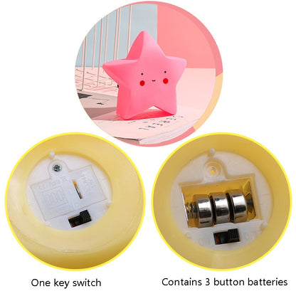 3 PCS Stars Night Light Baby Care Bedside Decoration Light, Yellow, Pink, White, Blue