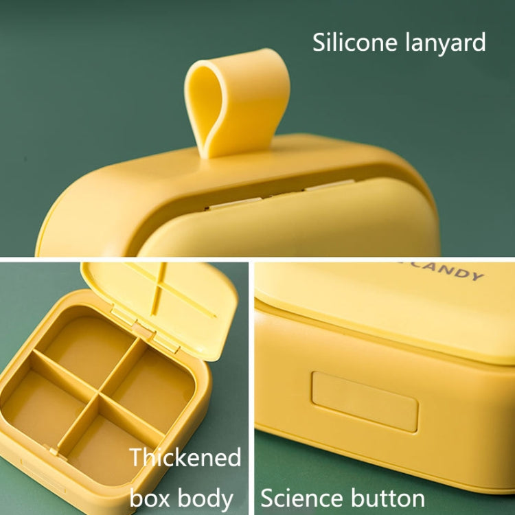Portable Large-capacity Sealed Pill Box Cartoon Cute Week Pill Box, Small princess, Bunny, Lemon, Yellow lemon, Yellow pineapple, Panda, Big eyes