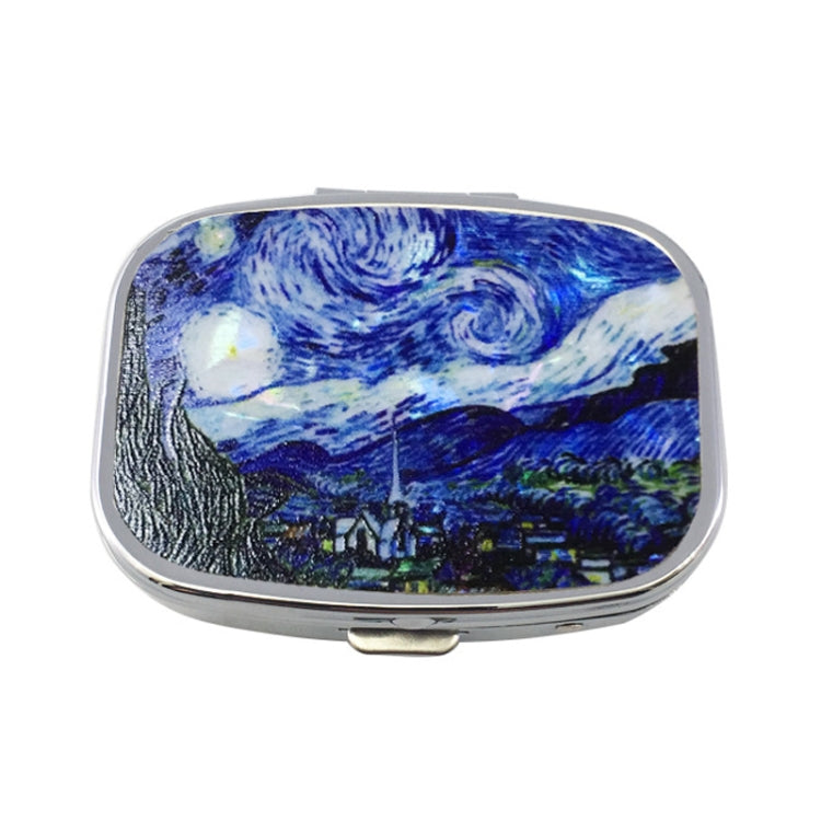 2 PCS Y10336 Two-Compartment Metal Portable Pill Box