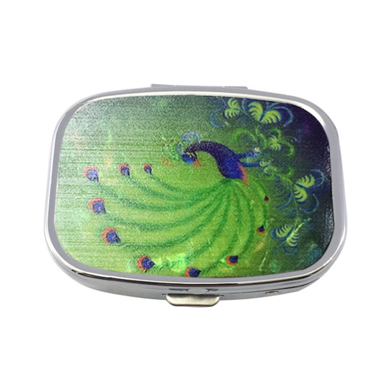 2 PCS Y10336 Two-Compartment Metal Portable Pill Box