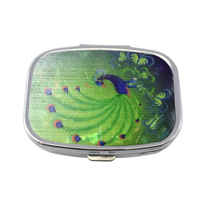 2 PCS Y10336 Two-Compartment Metal Portable Pill Box