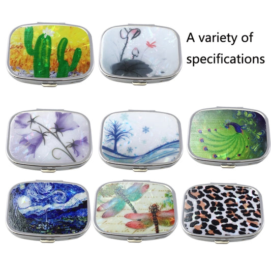 2 PCS Y10336 Two-Compartment Metal Portable Pill Box