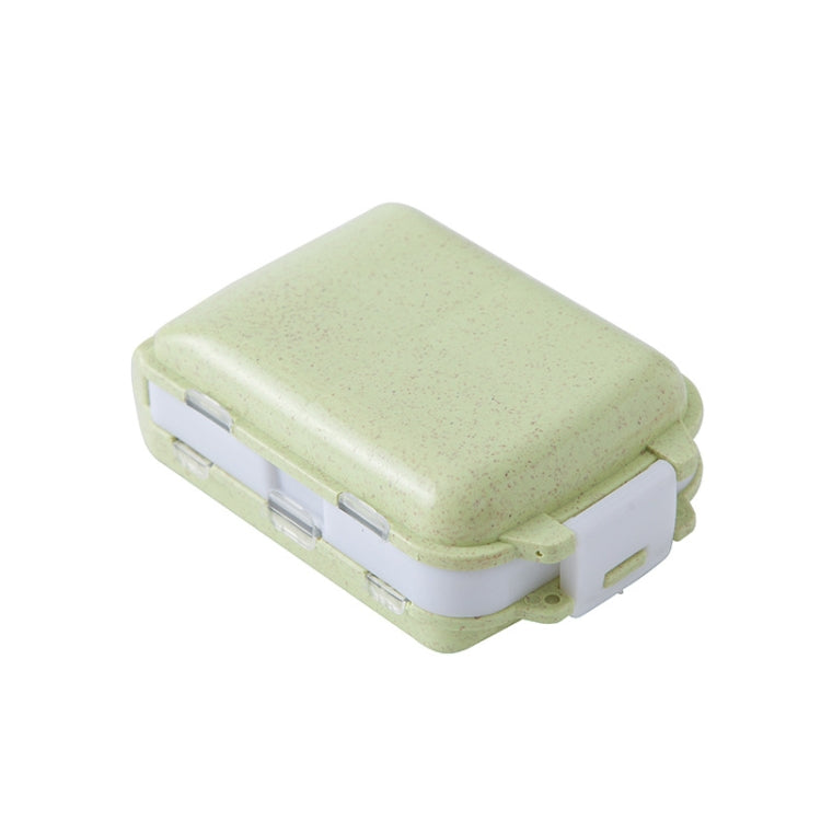 6 PCS C1617 Portable Dispensing Sealed Pill Box Wheat Straw Large-capacity Storage Box