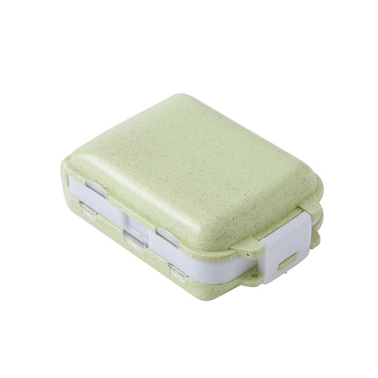 6 PCS C1617 Portable Dispensing Sealed Pill Box Wheat Straw Large-capacity Storage Box