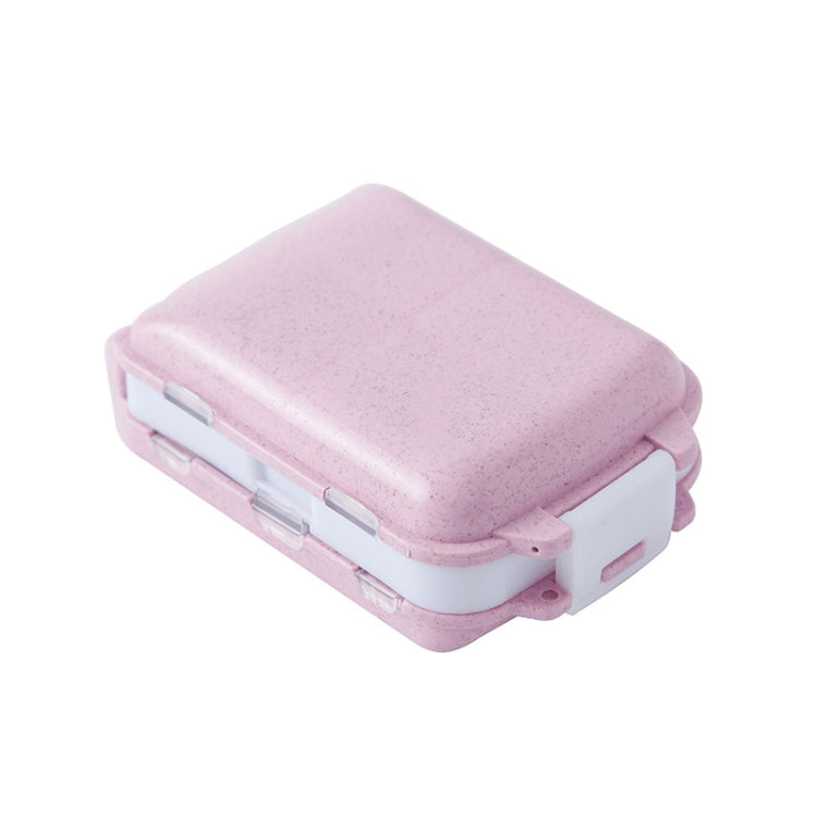6 PCS C1617 Portable Dispensing Sealed Pill Box Wheat Straw Large-capacity Storage Box