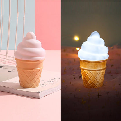 3 PCS Cartoon Ice Cream Night Light Children Room LED Light, Blue, White, Pink