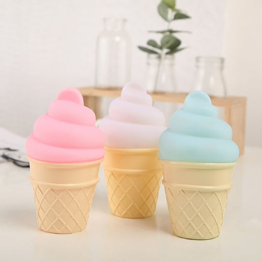 3 PCS Cartoon Ice Cream Night Light Children Room LED Light, Blue, White, Pink