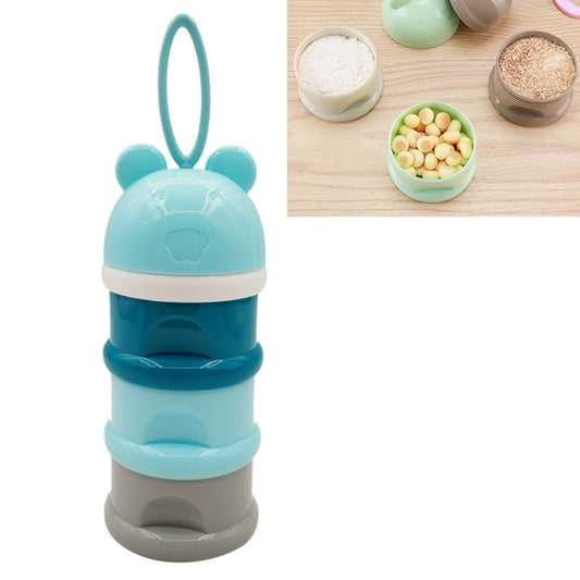 3 Layer Frog Style Portable Baby Food Storage Box Cartoon Milk Powder Box, Blue, Green, Purple