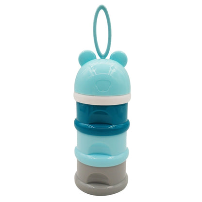 3 Layer Frog Style Portable Baby Food Storage Box Cartoon Milk Powder Box, Blue, Green, Purple