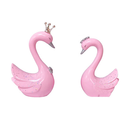 2pcs /Pair Swan Resin Car Decoration Birthday Cake Tanabata Valentine Day Decoration, Large Pink, Large White, Large Black Swan, Extra Large Pink, Extra Large White, Extra Large Black