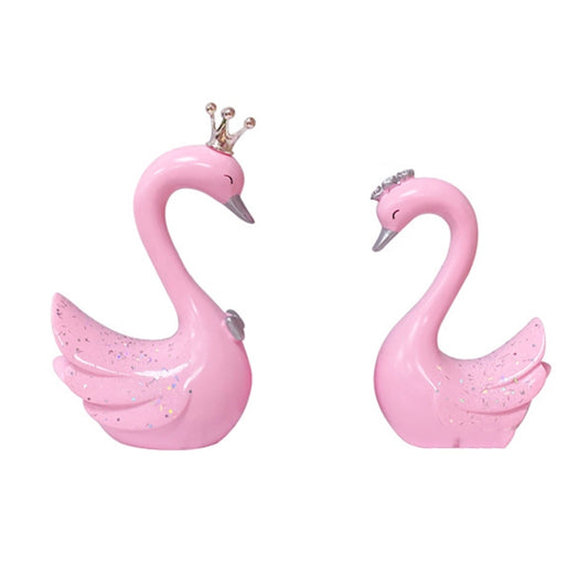 2pcs /Pair Swan Resin Car Decoration Birthday Cake Tanabata Valentine Day Decoration, Large Pink, Large White, Large Black Swan, Extra Large Pink, Extra Large White, Extra Large Black