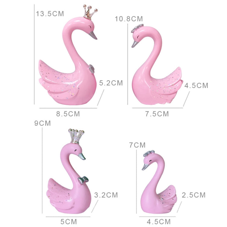2pcs /Pair Swan Resin Car Decoration Birthday Cake Tanabata Valentine Day Decoration, Large Pink, Large White, Large Black Swan, Extra Large Pink, Extra Large White, Extra Large Black
