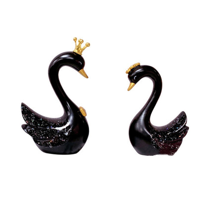 2pcs /Pair Swan Resin Car Decoration Birthday Cake Tanabata Valentine Day Decoration, Large Pink, Large White, Large Black Swan, Extra Large Pink, Extra Large White, Extra Large Black