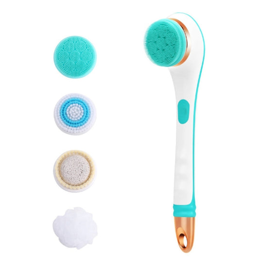 Electric Bath Massage Brush 4 In 1 Multi-Function Long-Handled Scrubbing Device, Blue, Pink