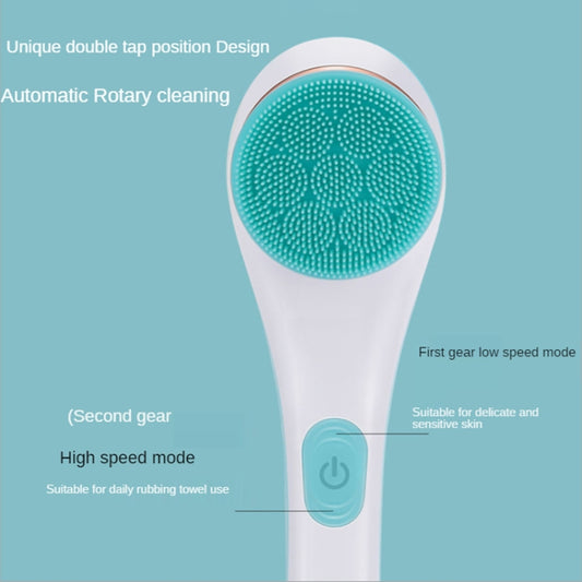 Electric Bath Massage Brush 4 In 1 Multi-Function Long-Handled Scrubbing Device, Blue, Pink