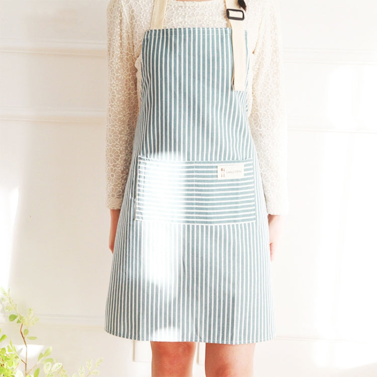 Kitchen Home Cooking Apron Restaurant Works Striped Cotton And Linen Apron, Red, Coffee, Blue, Green