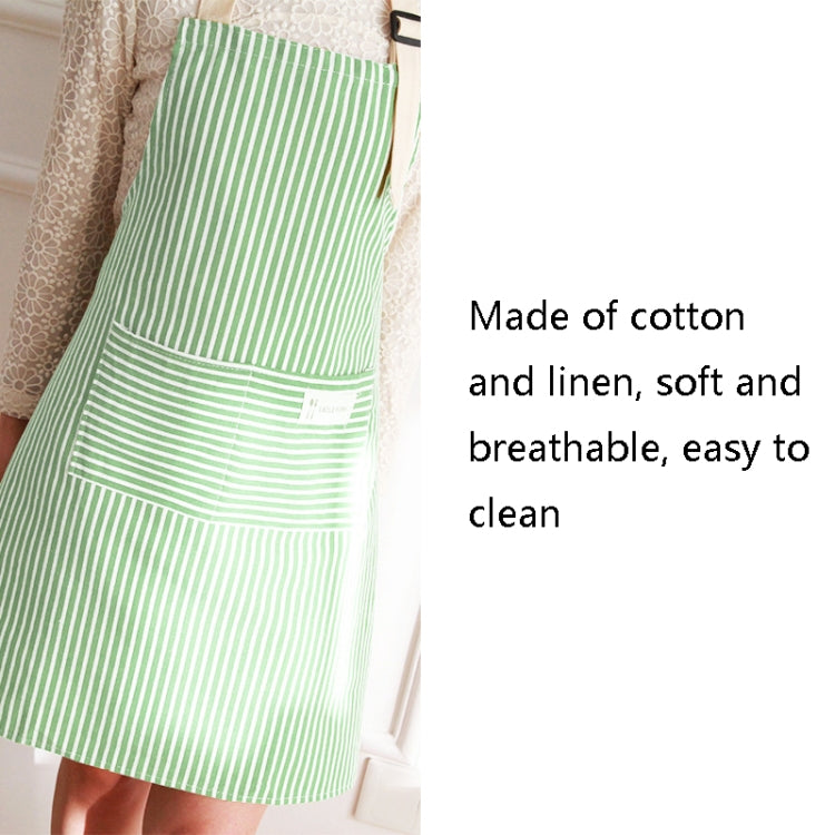 Kitchen Home Cooking Apron Restaurant Works Striped Cotton And Linen Apron, Red, Coffee, Blue, Green