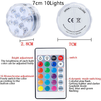 LED Remote Control Diving Light Pool Waterproof Underwater Lamp, Spec: