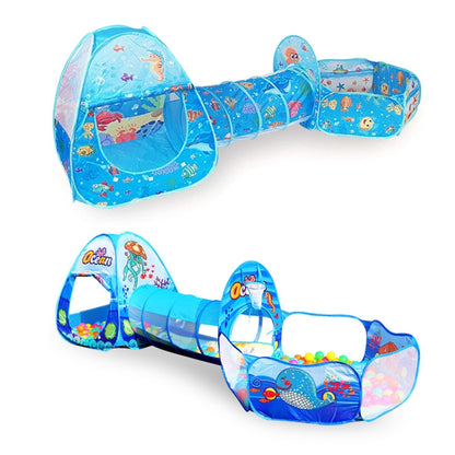 3 in 1 ZP01 Children Tent Play House Tunnel Foldable Shooting Ocean Ball Pool Toy