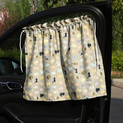 Car Curtains Cotton Car Suction Cup Sunshade Sun Protection Thermal Curtain, Cherry, Blue Flower, Bunny, Small Floral, Coffee Dot, Blue Striped Rabbit, Long Ear Rabbit, Pink Peach Heart, Pony