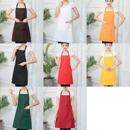2 PCS 0058 Cafe Nail Shop Waterproof Apron Polyester Material Home Work Apron, Coffee Color, White, Orange, Black, Red, Yellow, Green, Red Wine