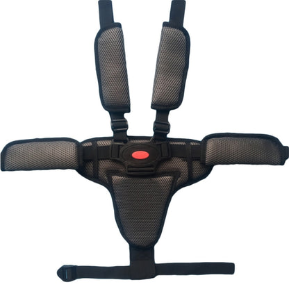 Baby Dining Chair Stroller Safety Strap Five-Point  Type A Version + Fixed Strap + Thick Shoulder Pad + Large Crotch Protector, Black, Red, Pink, Sky Blue, Grey