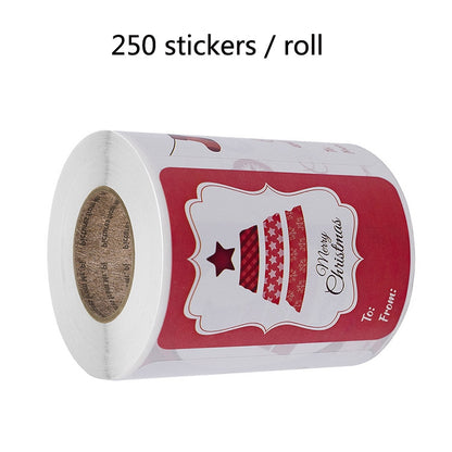 ملصق هدايا ذاتي اللصق على شكل غزال عيد الميلاد الأحمر LG-Q090904-50/75