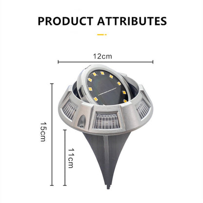 Outdoor Solar Underground Lamp Rotating Buried Lawn Lamp , Spec:, 12 LEDs White+Blue Light (Aluminum Shell), 12 LEDs Warm+Blue Light (Aluminum Shell), 12 LEDs White+Color Llight (Aluminum Shell), 12 LEDs Warm+Color Light (Aluminum Shell)���������������...