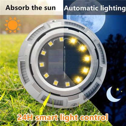 Outdoor Solar Underground Lamp Rotating Buried Lawn Lamp , Spec:, 12 LEDs White+Blue Light (Aluminum Shell), 12 LEDs Warm+Blue Light (Aluminum Shell), 12 LEDs White+Color Llight (Aluminum Shell), 12 LEDs Warm+Color Light (Aluminum Shell)���������������...